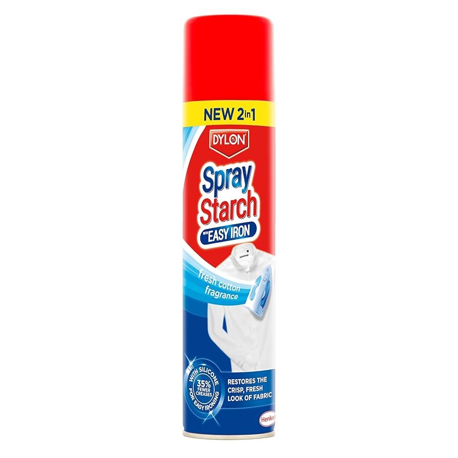 Dylon Easy Iron Spray Starch, Fresh Cotton Fragrance, 300ml